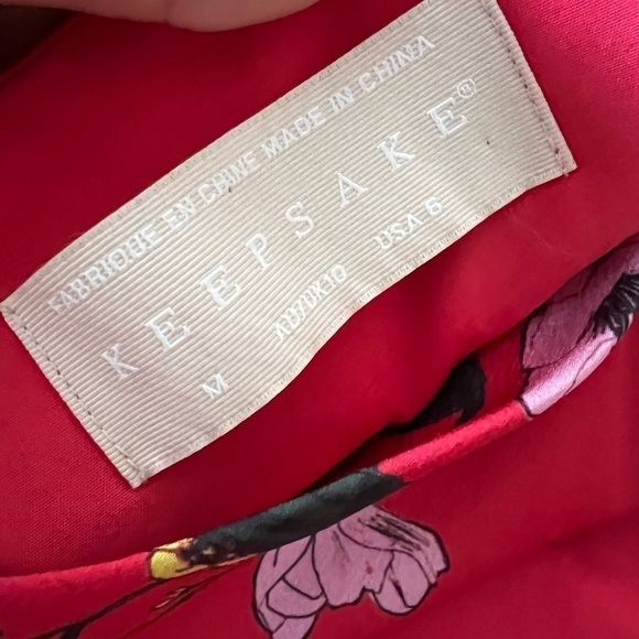 KEEPSAKE This Moment Slip Floral Red Midi Dress Size M - Picture 5 of 5